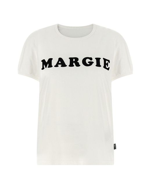 MM6 by Maison Margiela White Arc Print T-shirt