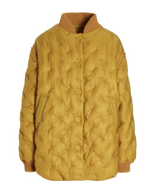 Sherpa Yellow 'gang' Reversible Bomber Jacket