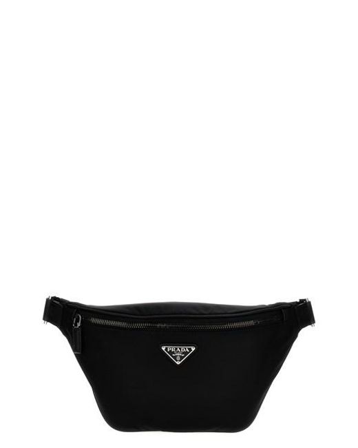 Prada Black Re-nylon Belt Bag for men