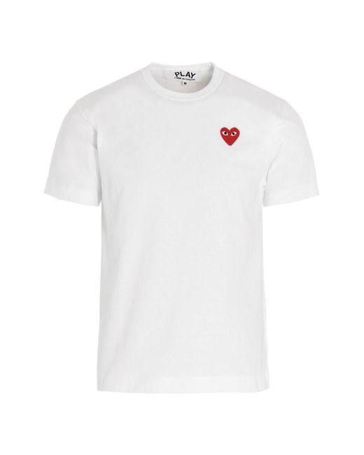 COMME DES GARÇONS PLAY T-Shirt Mit Logoaufnäher in White für Herren