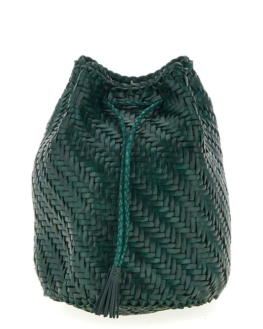 Dragon Diffusion Green Bucket Bag "Pompom Double Jump"