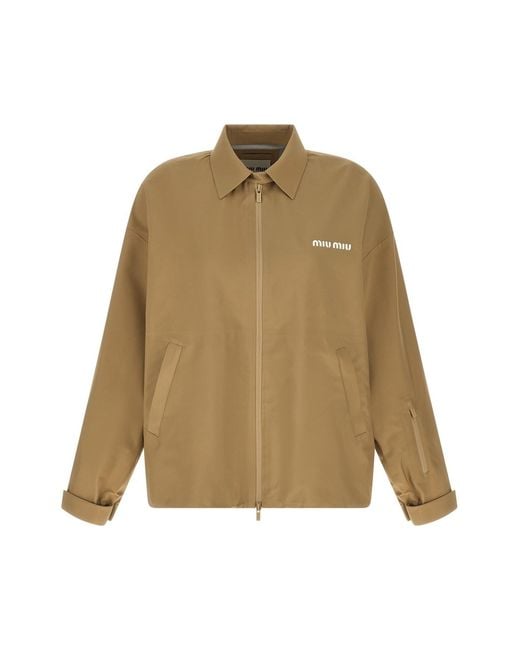 Miu Miu Natural Tech Canvas Windbreaker