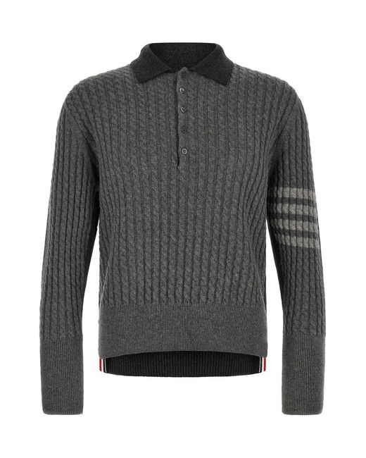 Thom Browne Gray 2-in-1 Trompe L'oeil Polo Shirt for men