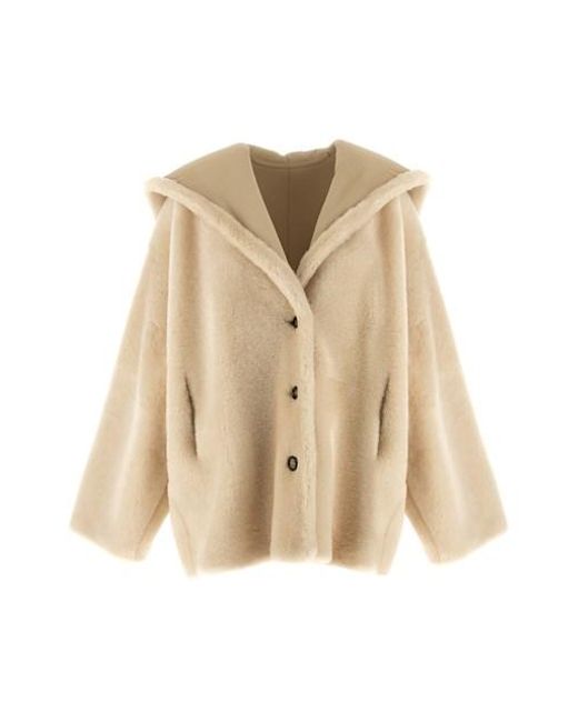 Montone Reversibile di Alberta Ferretti in Natural