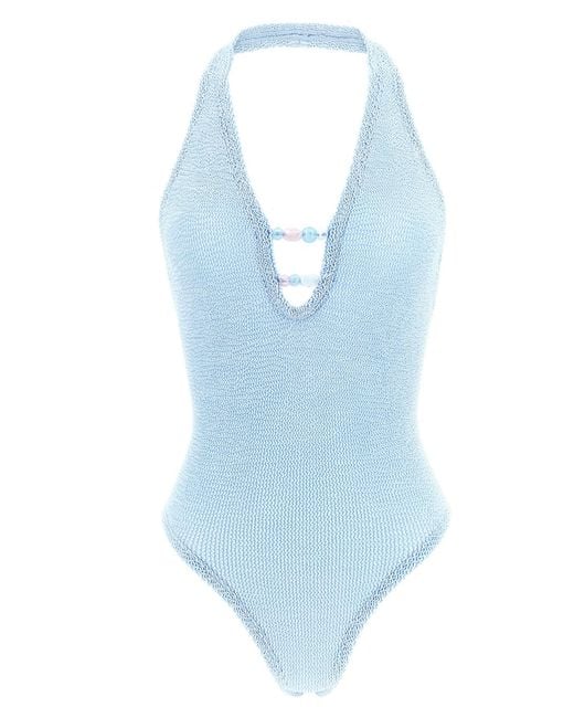 Hunza G Blue 'adriana' One-piece Swimsuit
