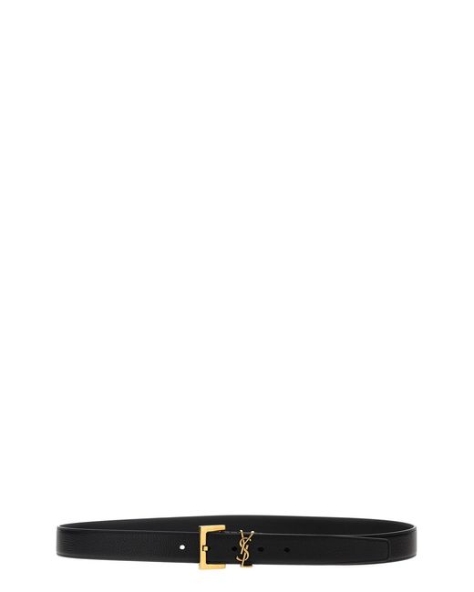 Saint Laurent Black 'cassandre' Belt for men