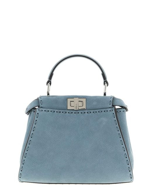 Fendi Blue 'peekaboo' Mini Handbag
