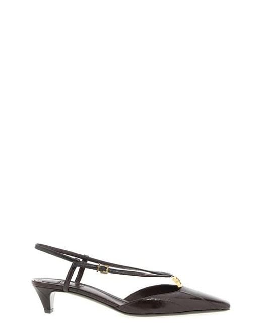 Fendi Black ' Ffold' Slingback