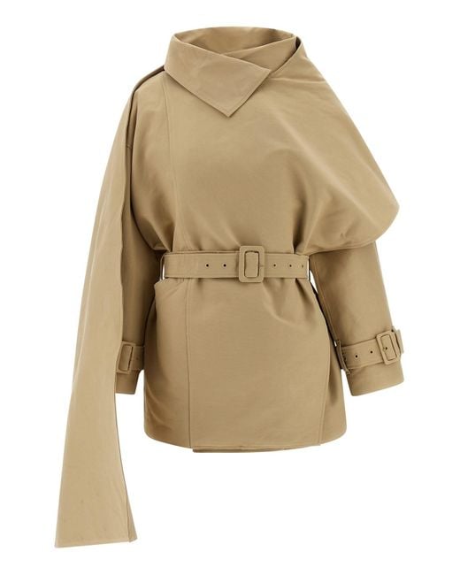 Entire studios Natural 'mini Scarfcoat' Coat