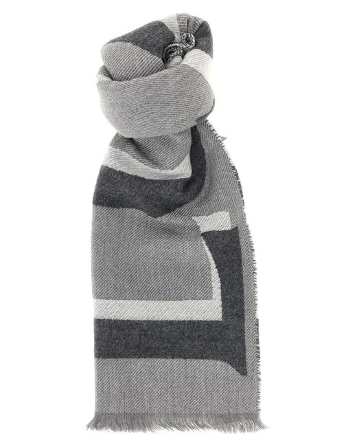 Loewe Gray Double-sided Scarf