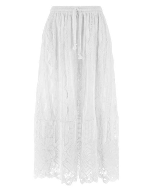 Sangallo Skirt Gonne Bianco-Donna di Pinko in White
