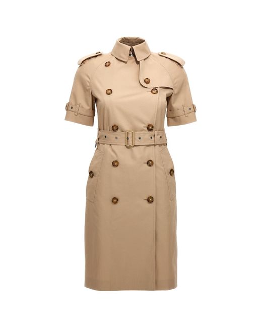 Burberry Short-sleeved Trench Coat in Natural | Lyst UK