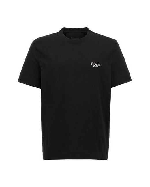 Givenchy Black Logo Embroidery T-shirt for men
