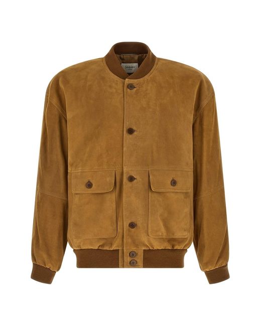 Saint Laurent Brown Suede Bomber Jacket for men