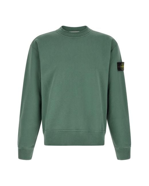 Stone Island Green Crewneck Sweatshirt for men