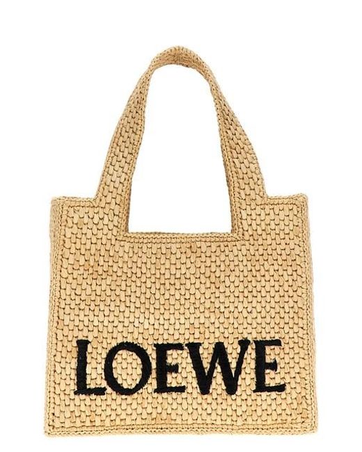 Shopping 'Font Tote Mini' di Loewe in Metallic