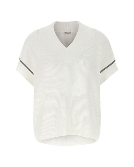 Maglione 'Monile' di Brunello Cucinelli in White