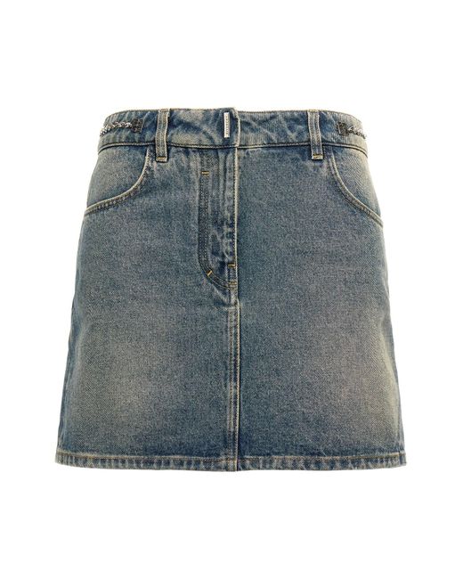 Givenchy Blue Denim Mini Skirt