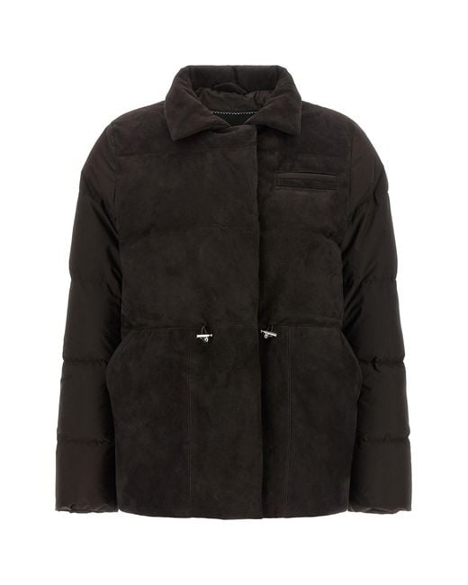 Kiton Black Drawstring Down Jacket