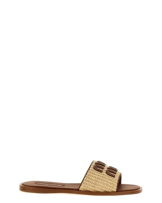 Miu Miu Multicolor Logo Sandals