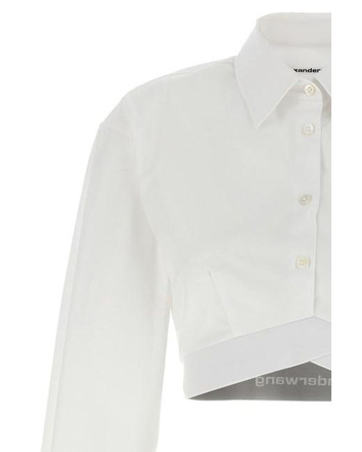 Camicia crop di Alexander Wang in White