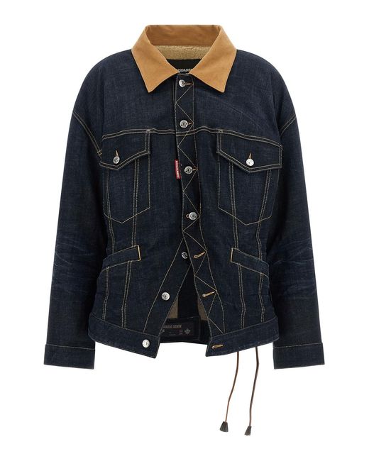 DSquared² Blue 'wrap Over' Jacket