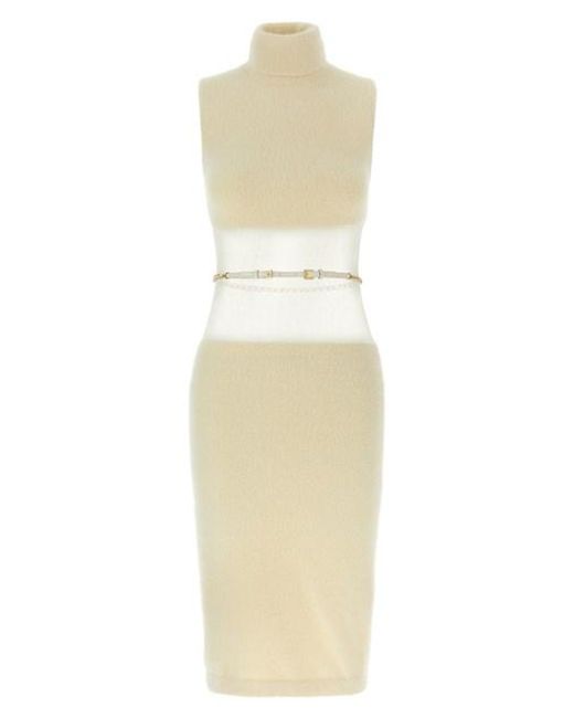 Elisabetta Franchi White Gauze Insert Dress