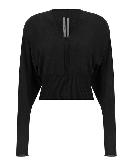 Rick Owens Black 'v Cropped' Top