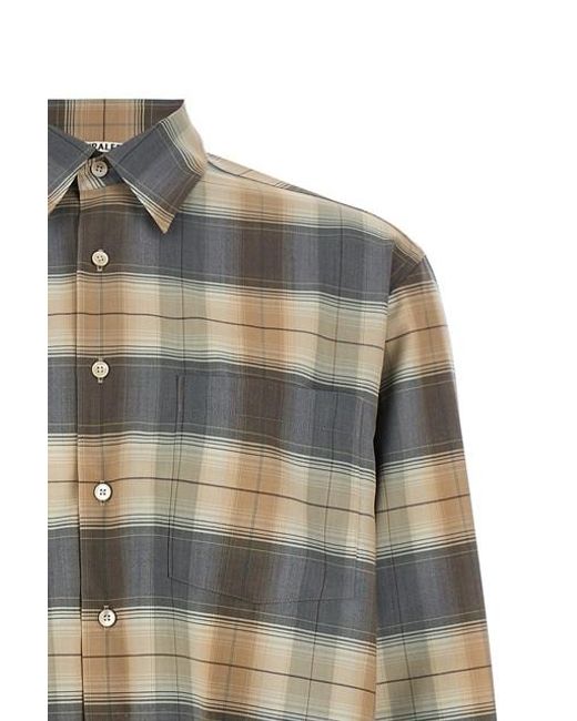 Camicia Check di Auralee in Gray da Uomo