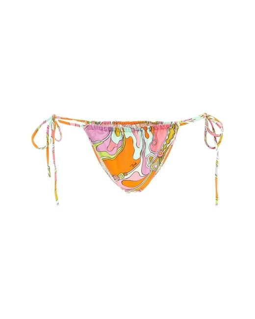 Emilio Pucci White 'orchidee' Print Bikini Briefs