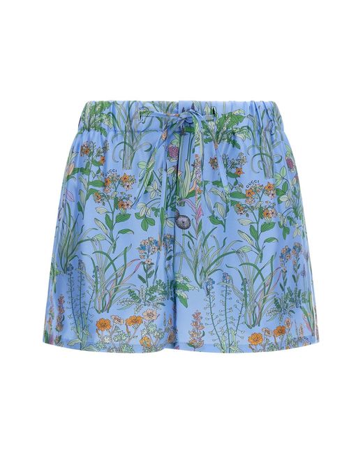 Gucci Blue ' Flora' Shorts