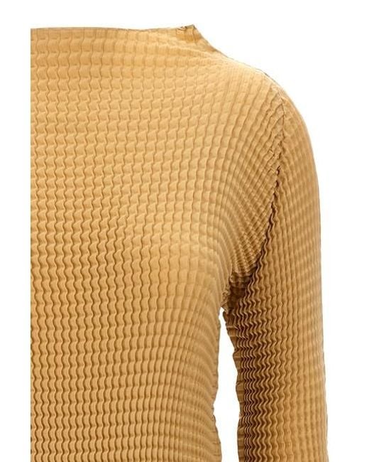 Blusa 'Suede Like Pleats' di Issey Miyake in Brown