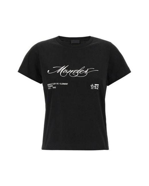 Moncler Black Embroidery T-Shirt