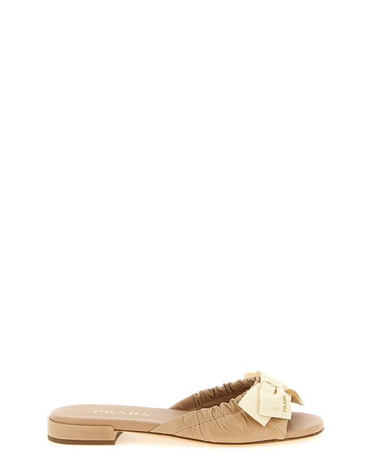 Prada Multicolor Bow Slides