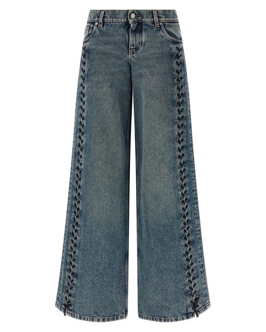 Stella McCartney Blue Lace-up Jeans