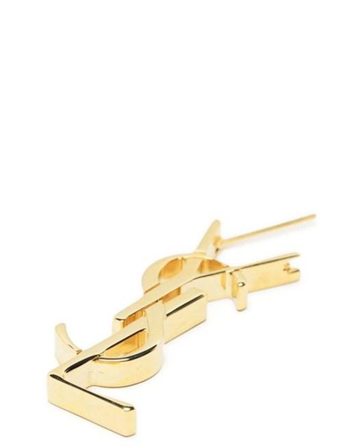 Orecchino singolo 'Cassandre' di Saint Laurent in Metallic