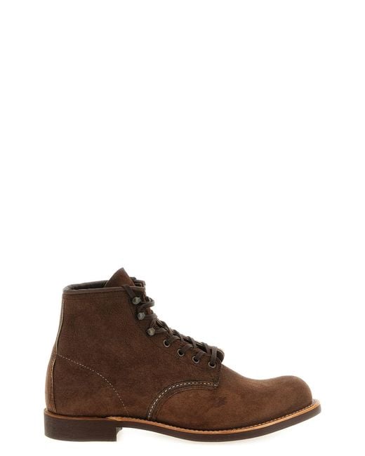 Red Wing Brown 'blacksmith' Lace-up Ankle Boots for men
