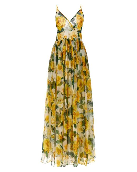 Dolce & Gabbana Yellow Kleid "Rose Gialle"