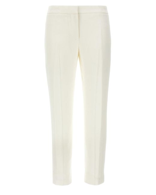 McQueen White Straight-Fit Crepe Pants With Ironed Front Crease