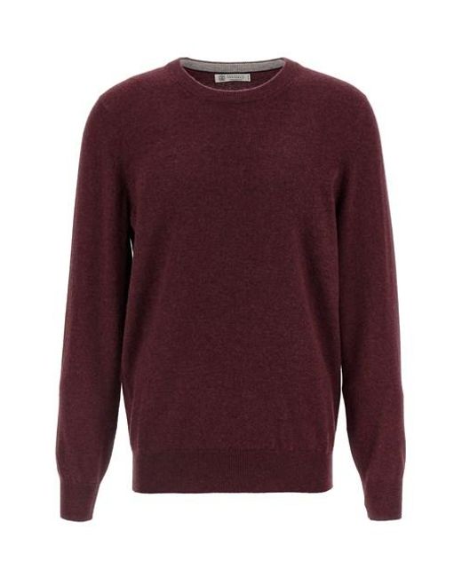 Maglione Cashmere di Brunello Cucinelli in Purple da Uomo