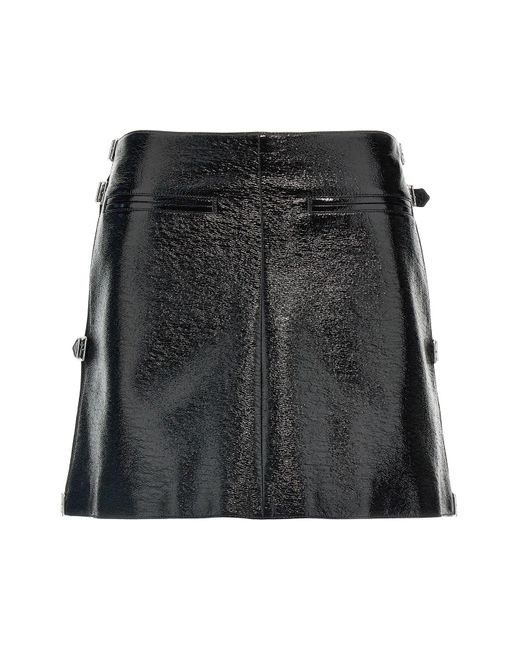 Courreges Black 'mini Multi Sangle Vinyl' Skirt