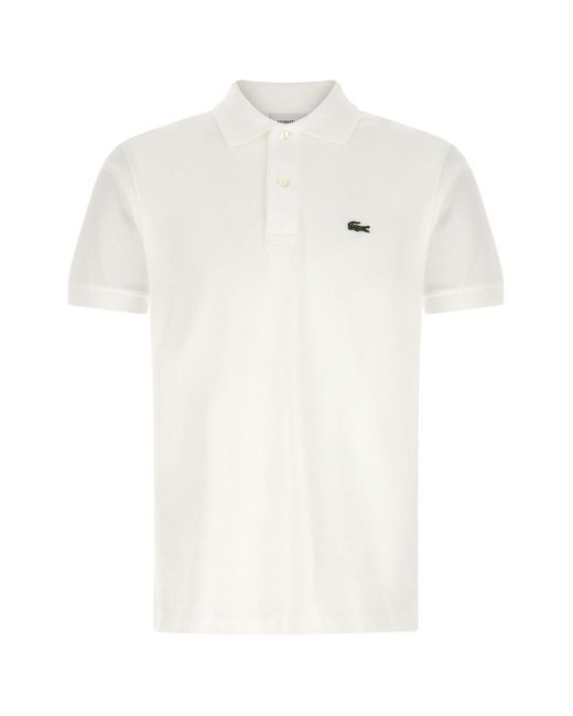 Lacoste White Logo Patch Polo Shirt for men