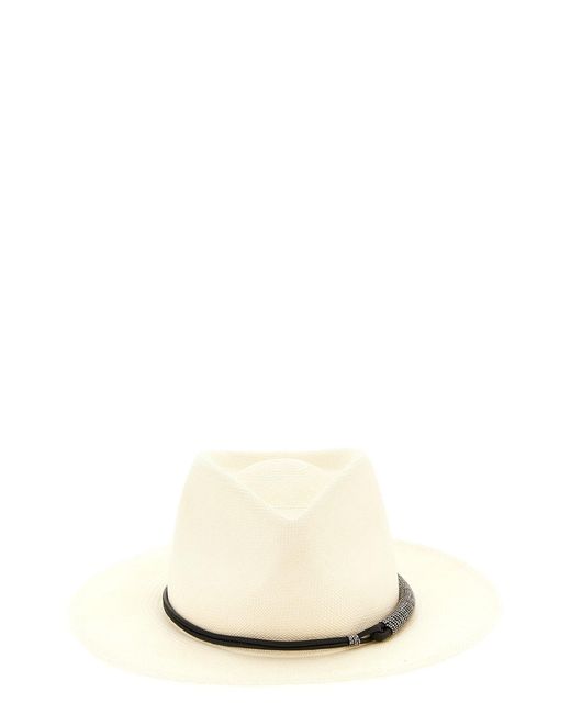 Brunello Cucinelli White Monile Hat