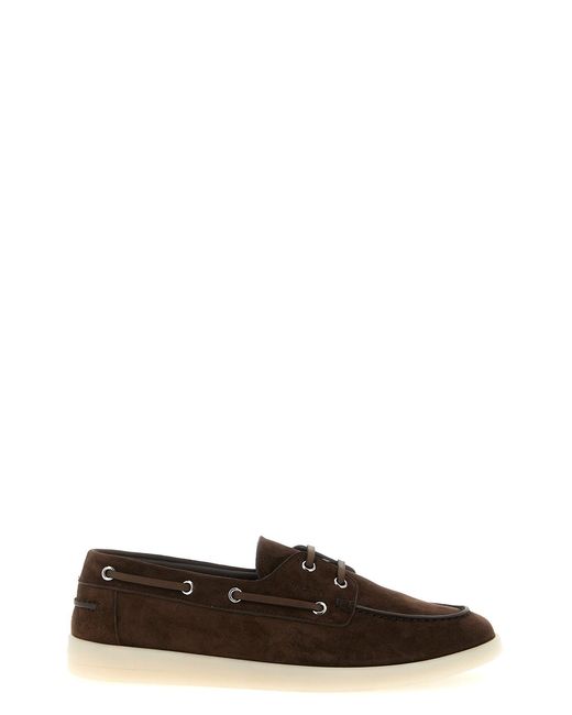 Prada Brown Boat Loafers for men