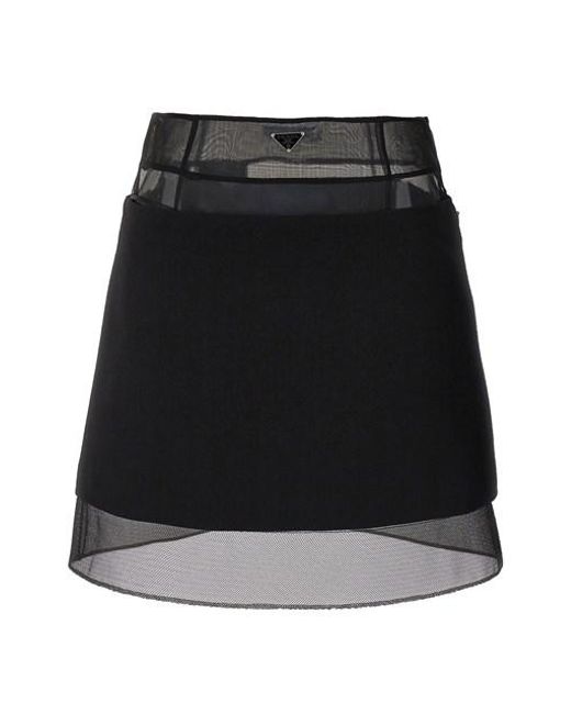 Prada Black Crinoline Mini Skirt