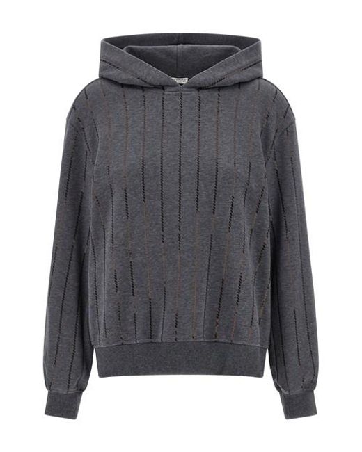 Brunello Cucinelli Gray Micro Sequin Hoodie