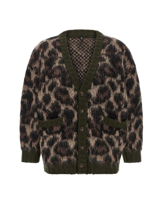 R13 Black Animal Print Cardigan