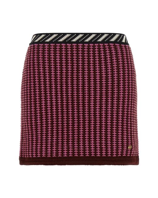 Versace Red Crochet Knit Skirt
