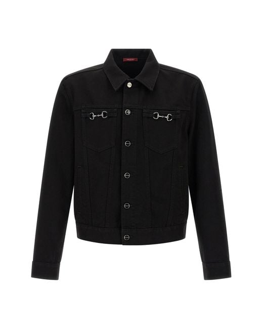 Gucci Jeansjacke "Morsetto" in Black für Herren