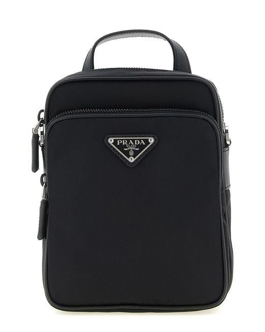 Prada Black 're-nylon' Crossbody Bag for men